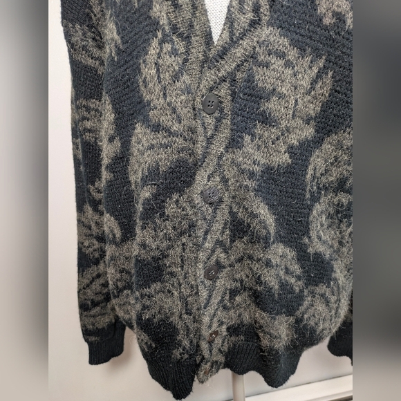 Women’s Charcoal Floral Knit Cardigan Sweater - Unbranded - Picture 4 of 14